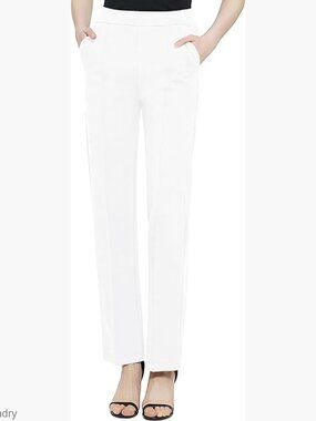 Stretchy Straight Leg Yoga Pants with Pockets for Work Casual Wear